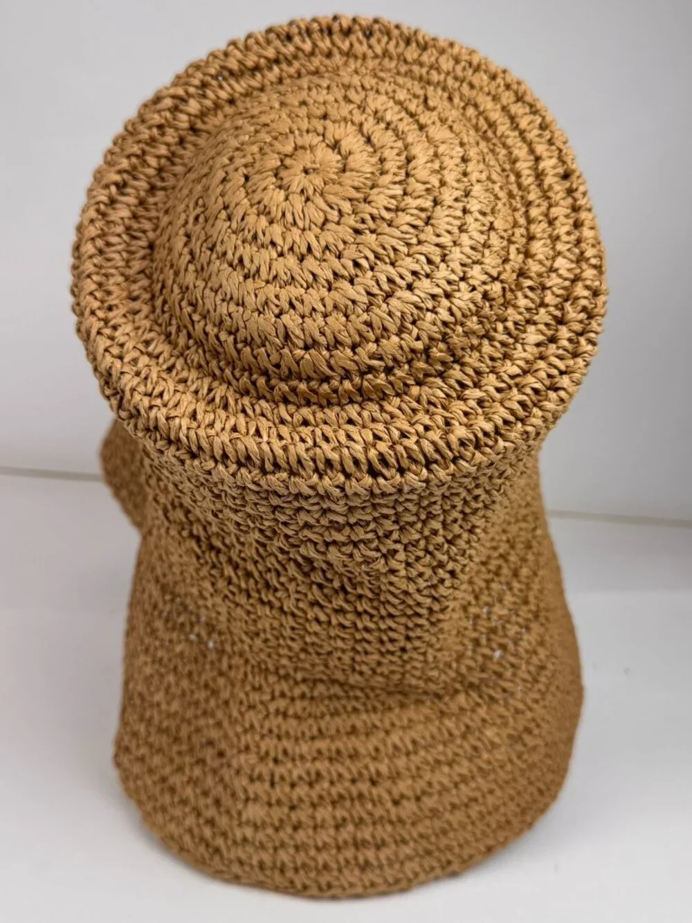 Madewell Woven Straw Paper Sun Bucket Hat M/L NP770 Brown Spring 2024